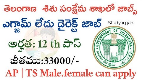 TG:Contract Outsourcing Jobs in Mahila Abhivruddi & Shishu Sankshema Shaka in Peddapelli District