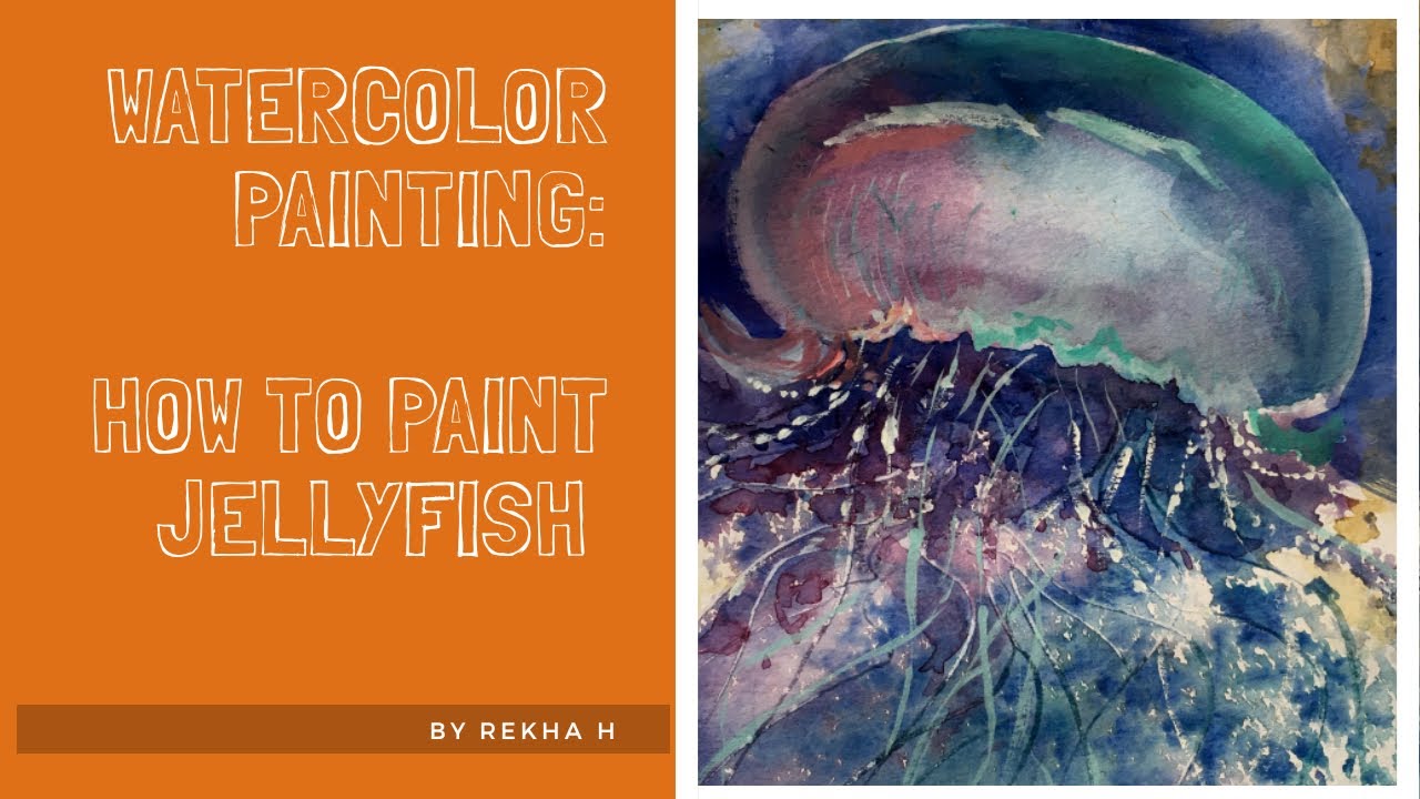 How to paint Jellyfish in watercolour demonstration of sea life