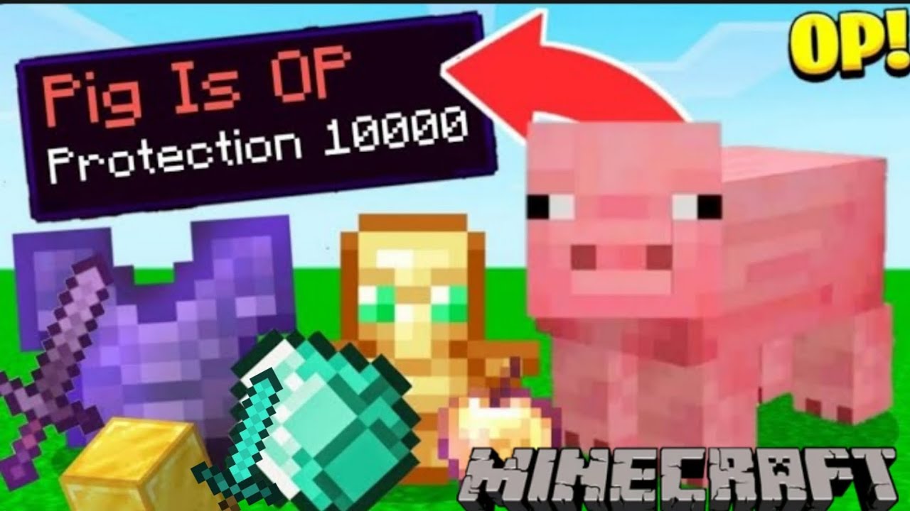 MINECRAFT BUT PIG DROPS OP ITEMS | MINECRAFT