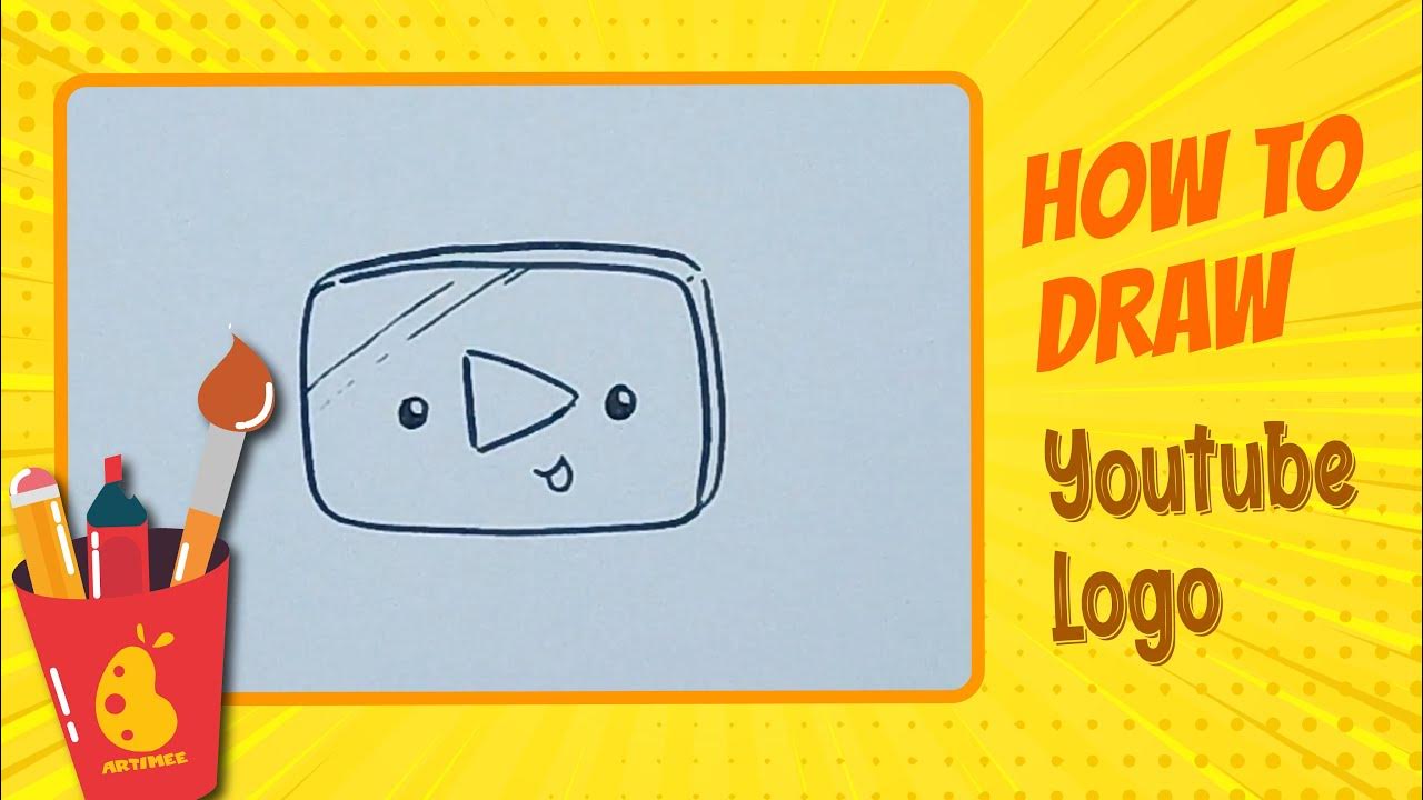 How to Draw Cute Youtube Logo - YouTube