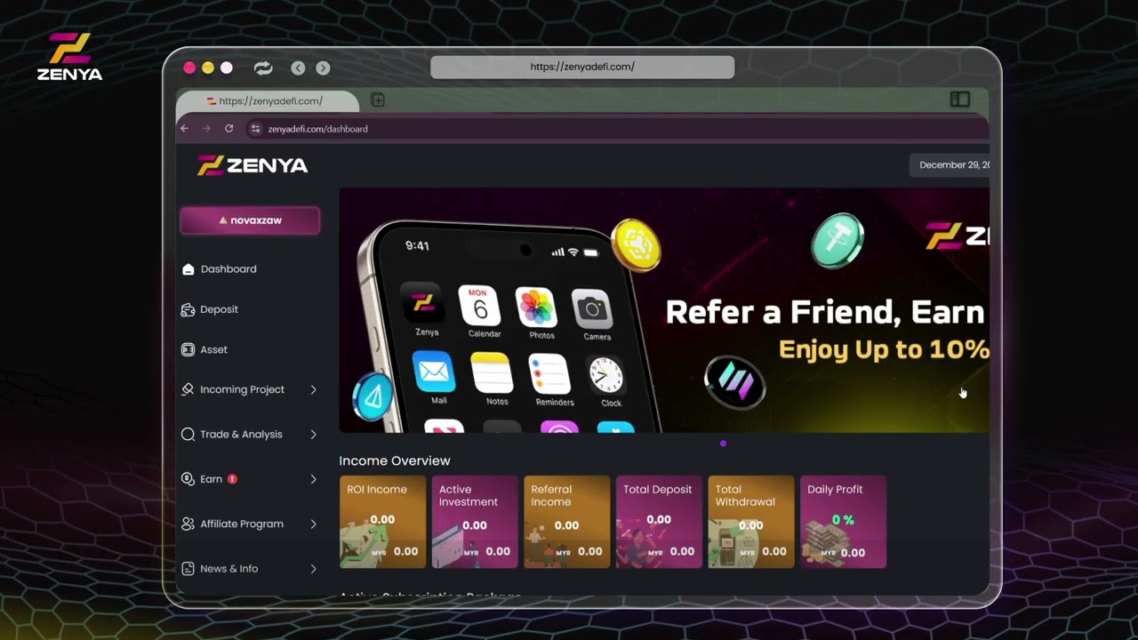 Zenya Tutorial: How to Find & Copy Your Referral Link 🔗