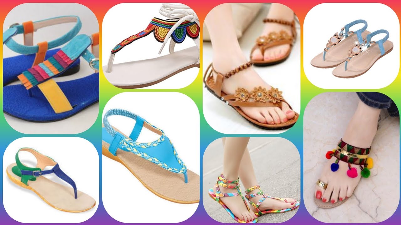 Latest and Beautiful Comfortable Flat Sandals & Slippers Designs For Girls | Flat Winter Collection
