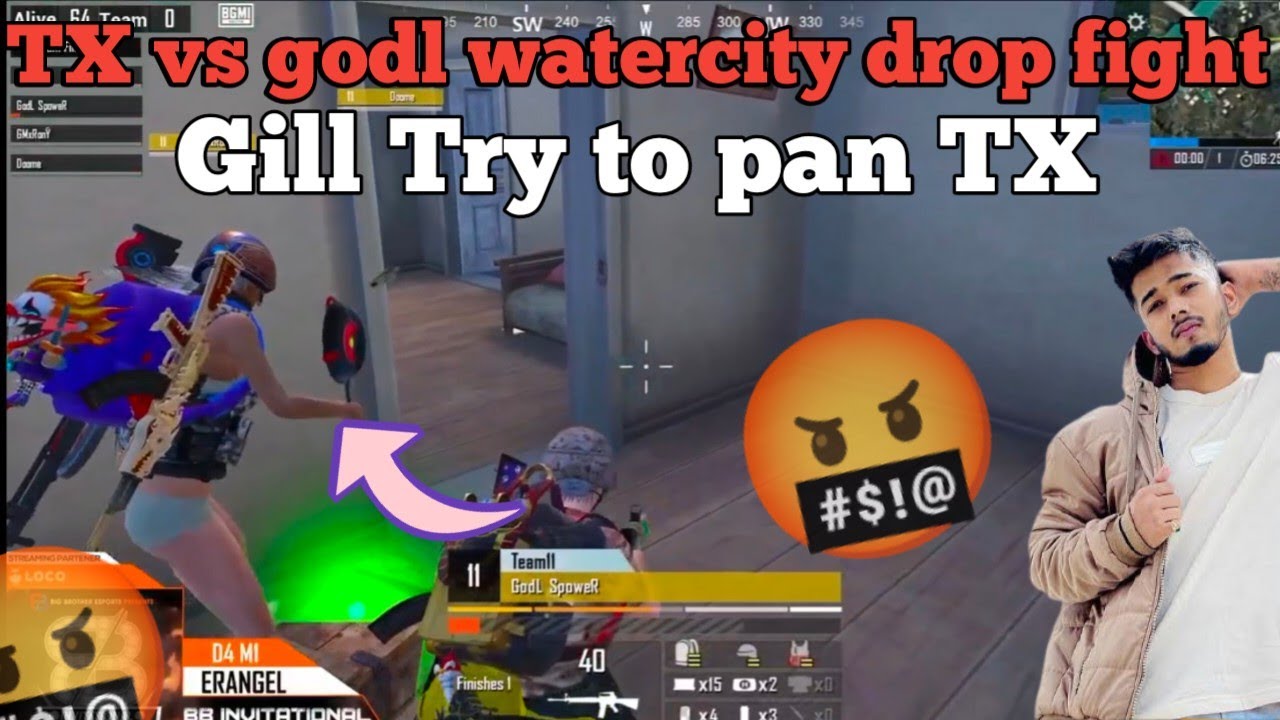TX vs godl water city drop fight |Gill Try to pan TX🤬| Tx vs godl | Gill vs Ultron | 420op vs spower