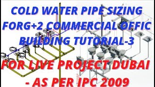 PLUMBING WATER PIPE SIZE II DOMESTIC WATER PIPE SIZING II AS PER IPC2009 II G+2 OFFICE BLDG II T3 I
