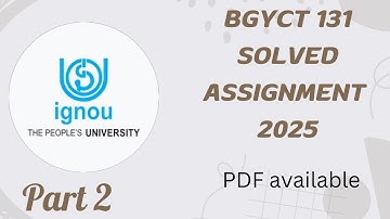 BGYCT 131 solved assignment 2025 || bgyct 131 solved assignment 2025-26 in English ||  bgyct131 2025