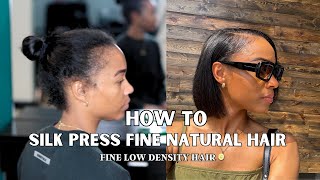HOW TO SILK PRESS SHORT FINE THIN LOW DENSITY NATURAL HAIR TO GET VOLUME AND FULLNESS