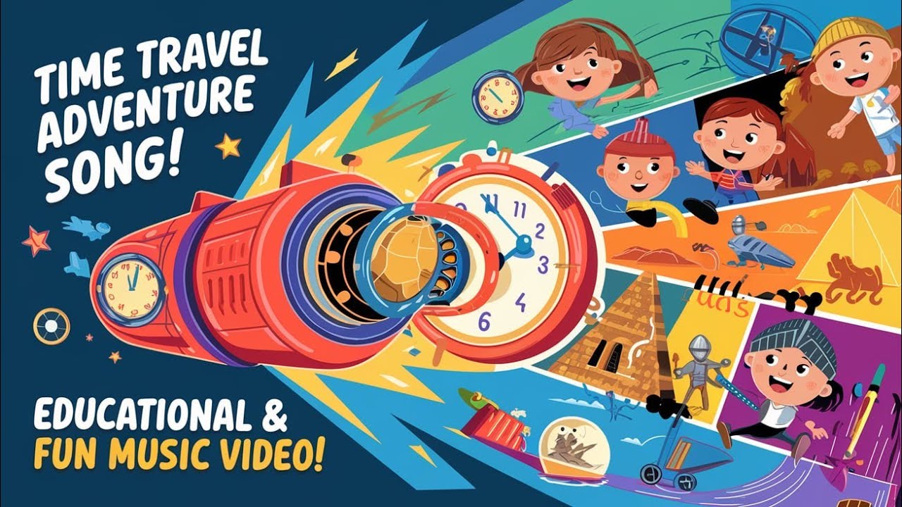 Title: Time Travel Adventure Song for Kids | Educational and Fun Music Video