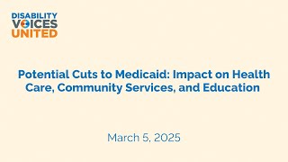 Potential Cuts to Medicaid: Impact on Health Care, Community Services, and Education