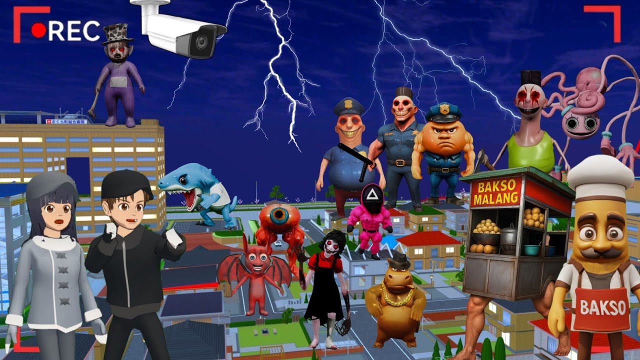 Камера видеонаблюдения зафиксировала аномалию с фрикадельками и орду монстров в городе Сакура | S...