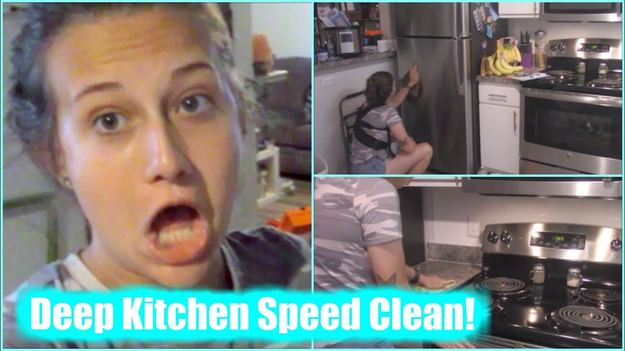 Deep Clean Kitchen Speed Clean!! Hangin with Megan - YouTube