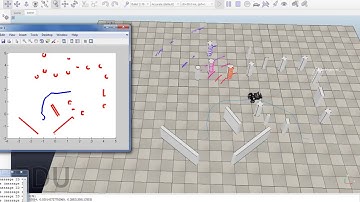 Movement Profi II in the simulator v-rep and mapping in Matlab