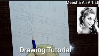 Alizeh Shah | Girl Face Drawing Tutorial for beginners |How to Draw Girl