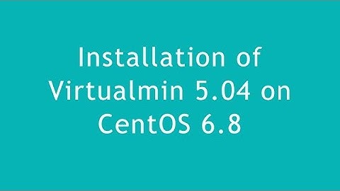 Install Virtualmin on CentOS