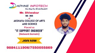🎉MR. DHIWAKAR Placed as a IT Support Engineer | Aksheyaa College | BCA 2025 Batch 💼✨