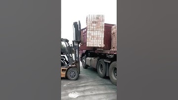 Pallet red brick unloading process-Goodtools and machinery make work easy!!