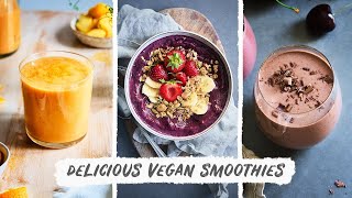 3 Delicious Vegan Smoothies | Easy and Healthy