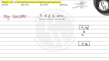 When \( \mathrm{F}=2 \mathrm{~N} \), the frictional force between \...