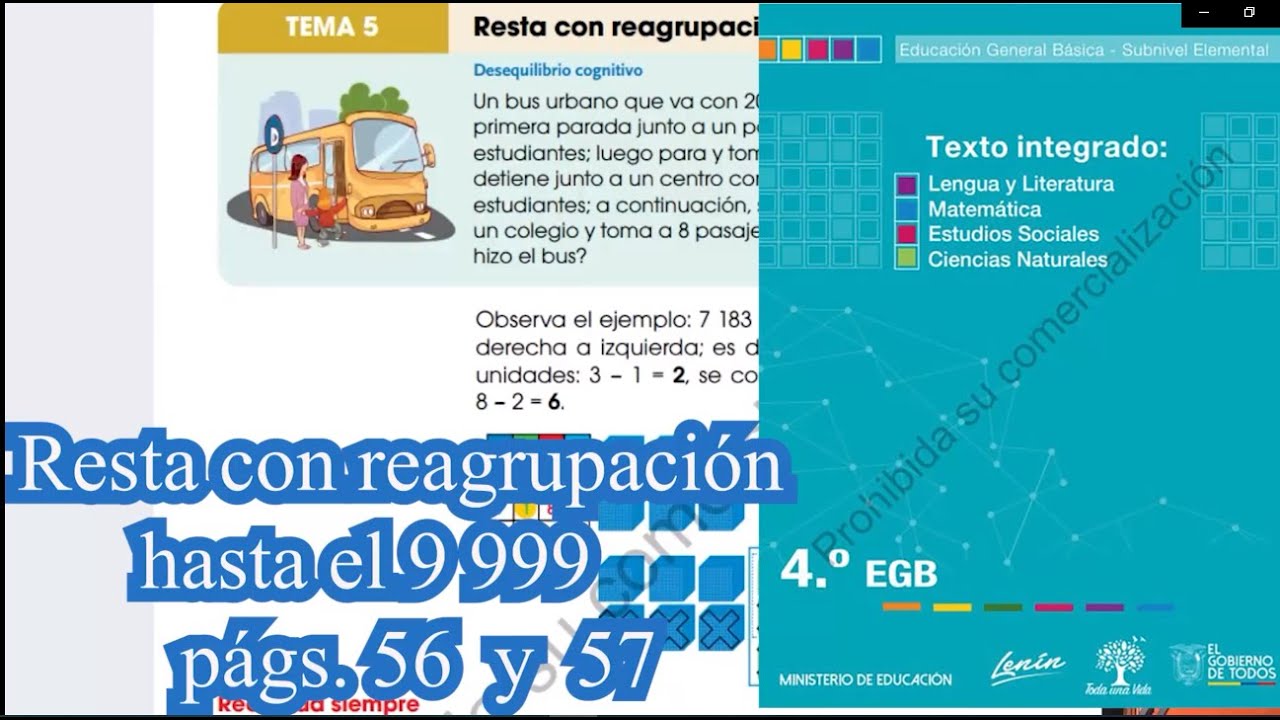 Resta Con Reagrupaci n Hasta El 9 999 P gs 56 Y 57 Texto De Matem tica Resta con reagrupaci n hasta el 9 999 p gs 56 y 57 texto de matem tica
