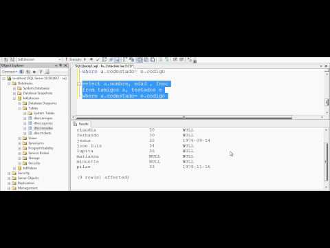 tutorial SQL, usando Ms SQL Server 2008 R2, parte 6