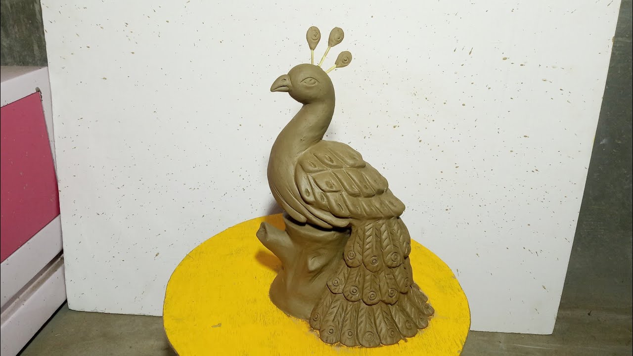 How To Make Peacock With Clay | Mitti Ka Mor Banana | Clay Modelling ...