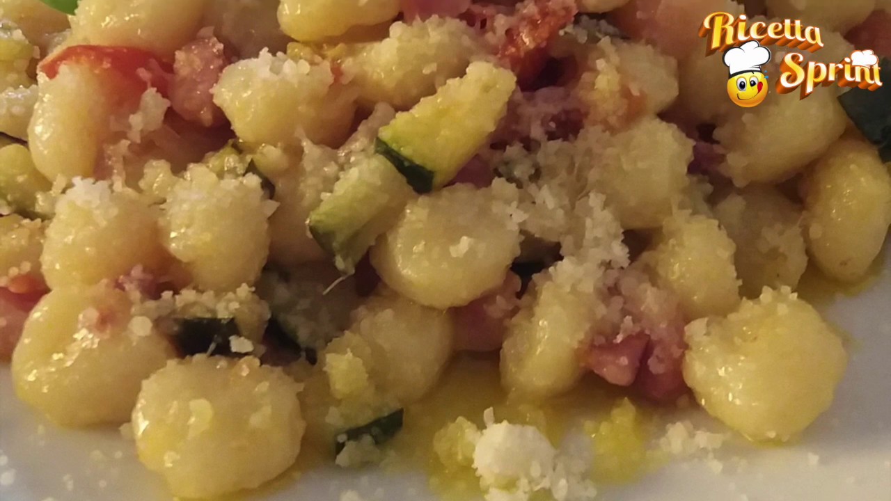 Gnocchetti, zucchine, pomodorini e pancetta YouTube