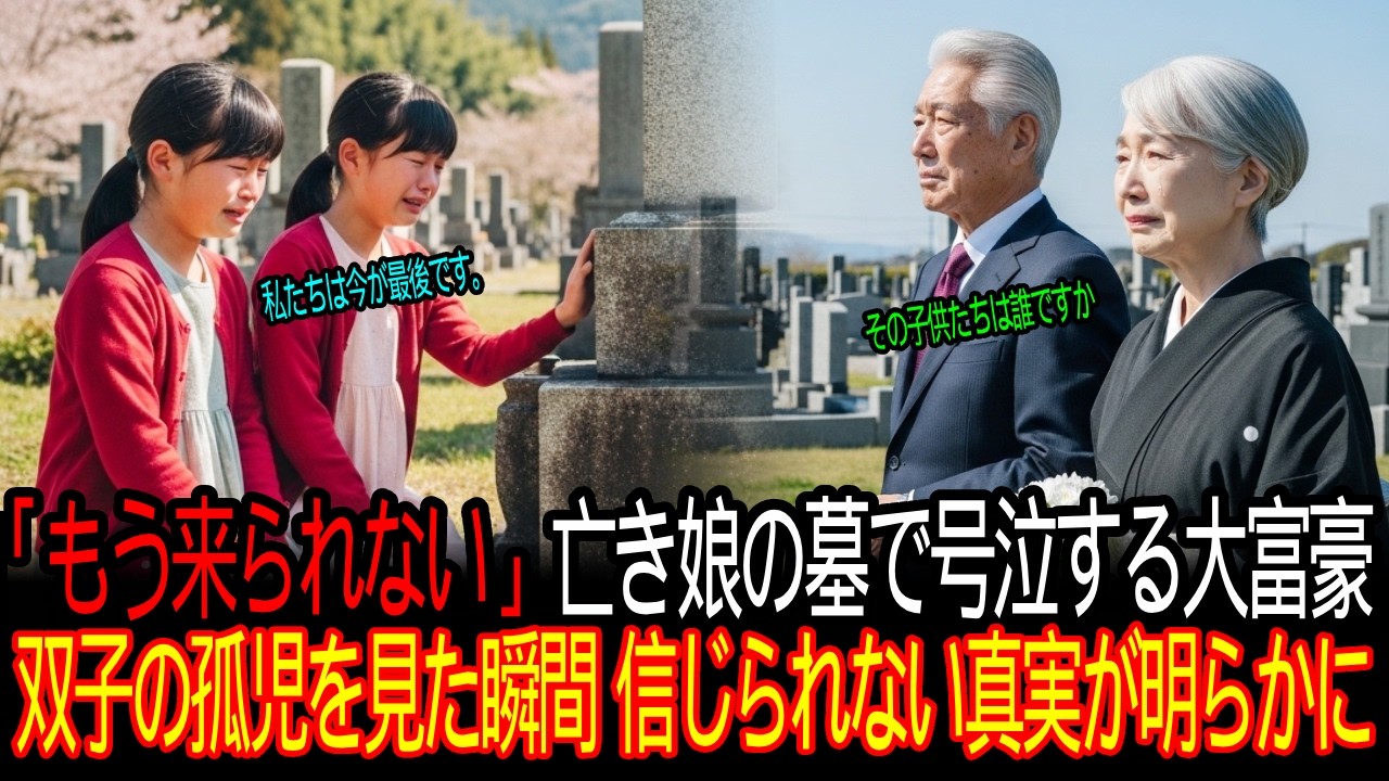 「もう来られない…」亡き娘の墓で号泣する大富豪 双子の孤児を見た瞬間、信じられない真実が明らかに