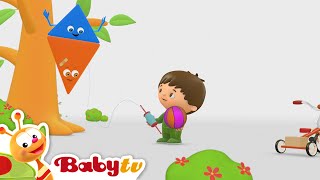 Charlie \& the Shapes 🔺 | Kite  🪁  | Shapes for Toddlers | Cartoons @BabyTV