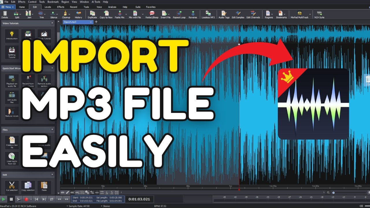 How to Import MP3 File into WavePad 2025?