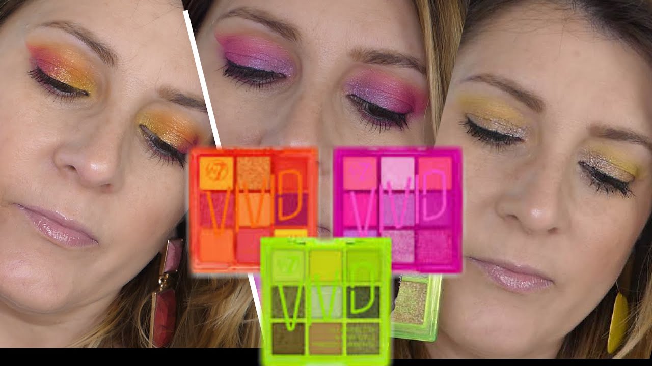 W7,  Paletas VIVID, reseña mas 3 LOOKS