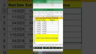 How to use Yearfrac Function in Ms excel #excel #microsoftexcel#excelfunction