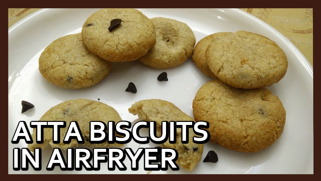 Whole Wheat Sweet Biscuits | Eggless Chocolate Chip Cookies | Airfryer Recipe by Healthy Kadai