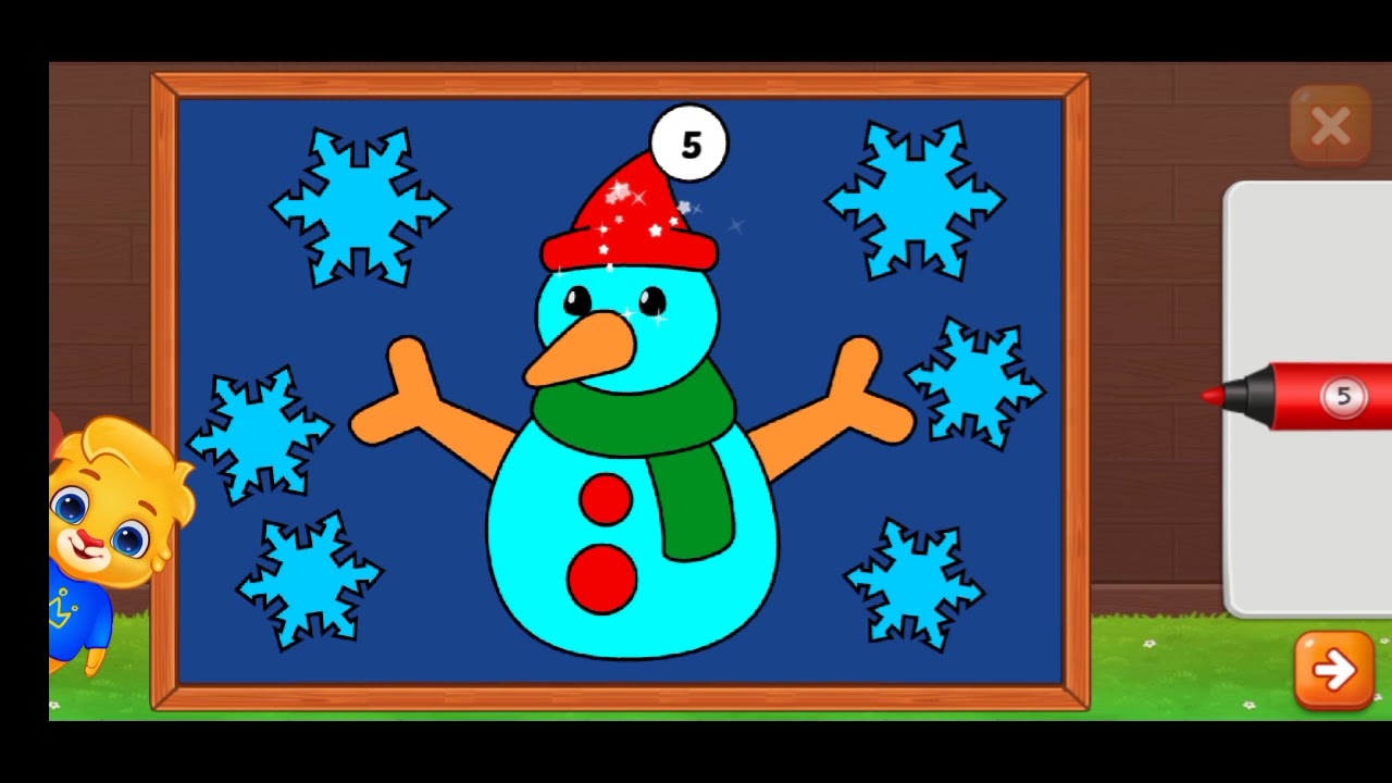 Cute snowman painting games 🆕 Paint By Numbers Game For Kids Kids Learn
