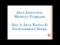 Java Training Day 1 - Java Basics & Environment Setup