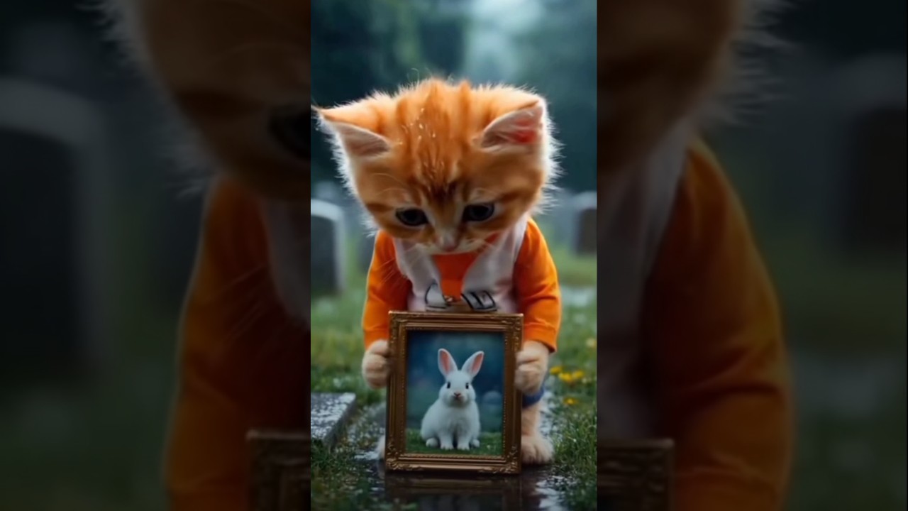 Rabbit and kitten Sad Story 😿🐾