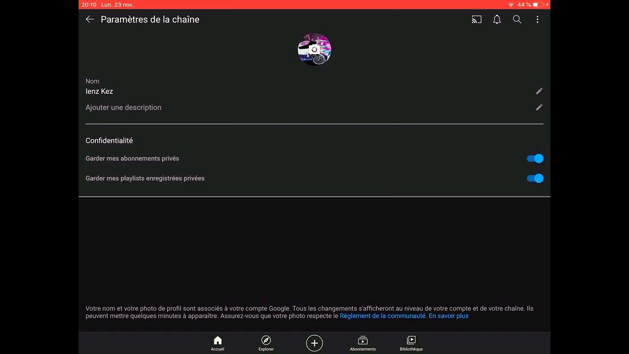 comment ajouter une description à sa chaîne