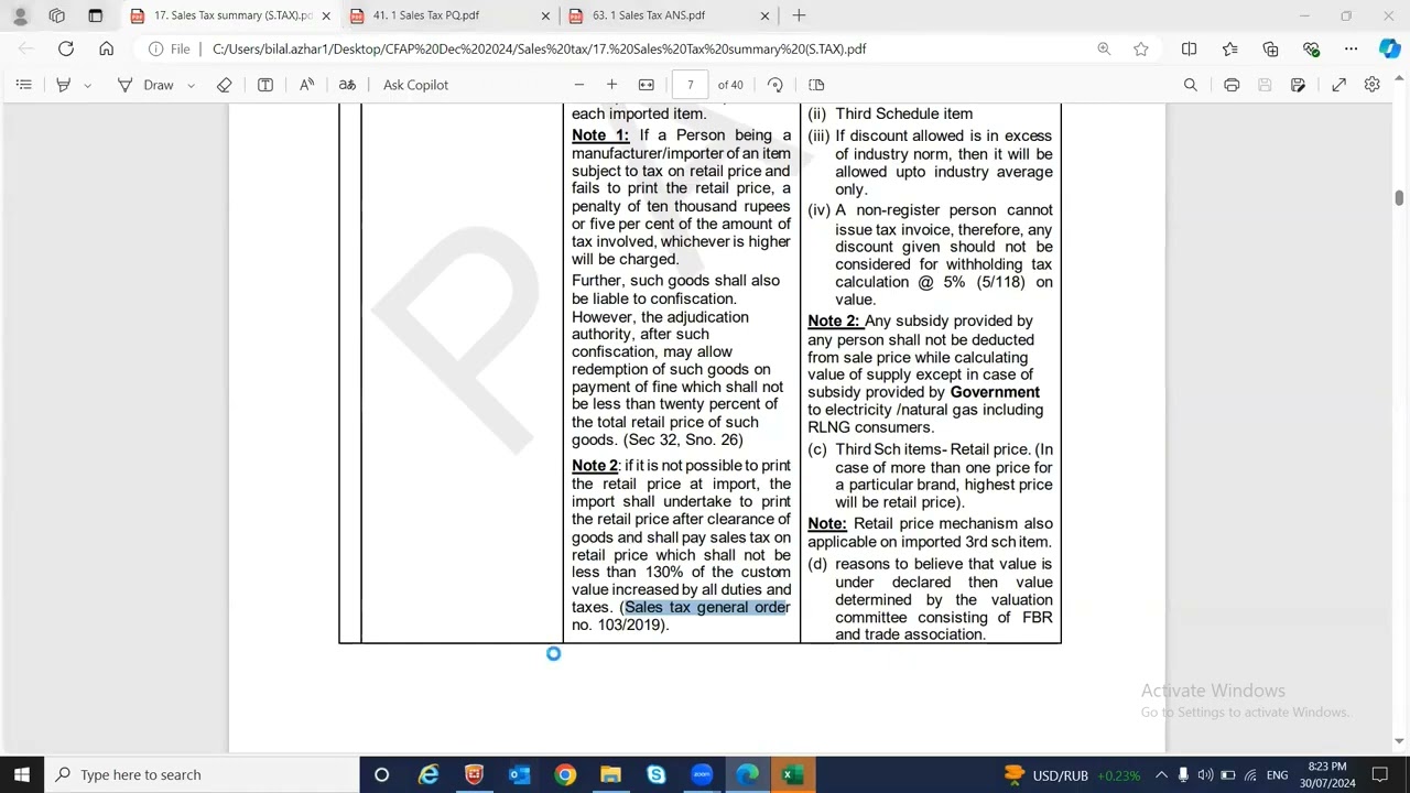 CFAP 05 Tax Sir Bilal Azher Lecture 09