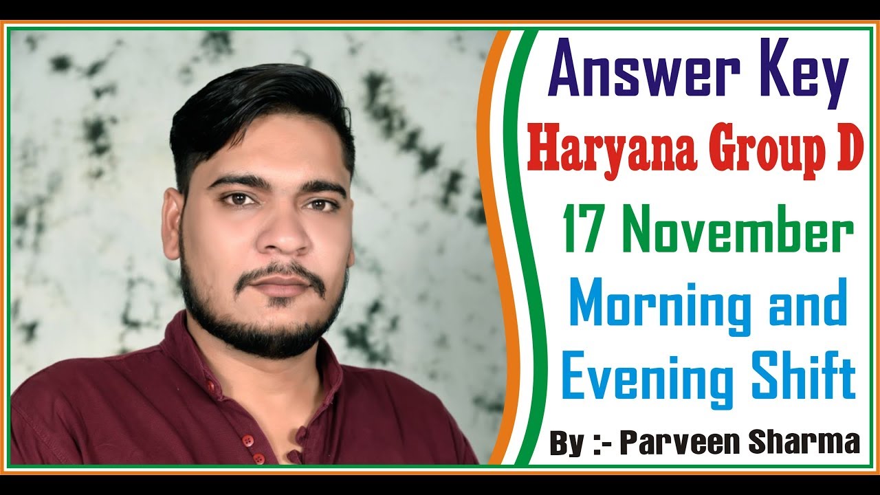 Answer Key 17 November Morning Shift Haryana Group D Paper by Parveen udaan
