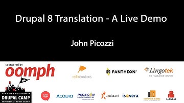 Drupal 8 Translation - A Live Demo