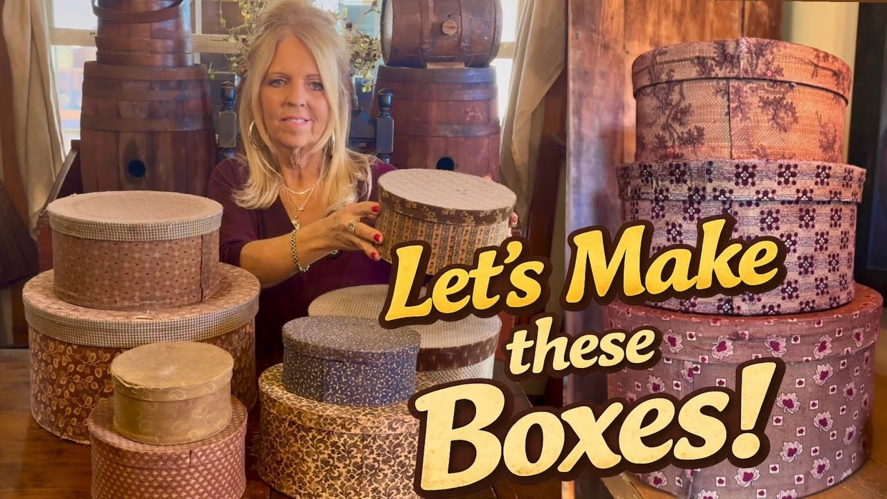 Add Primitive Colonial Charm with these DIY Fabric Covered Boxes