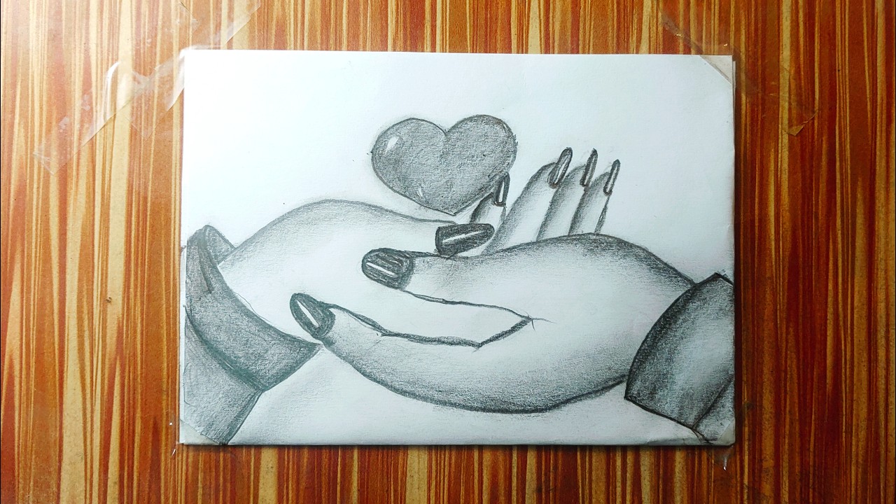 Easy Love Hand Drawing with Pencil | Simple Heart Art