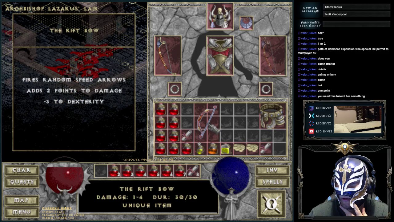 Diablo 1 Unique Find 26 The Rift Bow YouTube