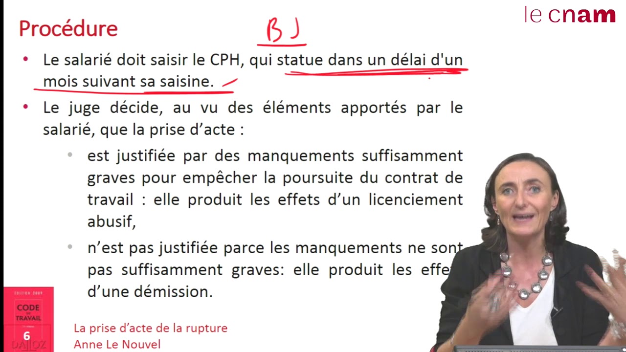 S5 3 la prise d'acte de la rupture du contrat