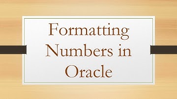 Formatting Numbers in Oracle