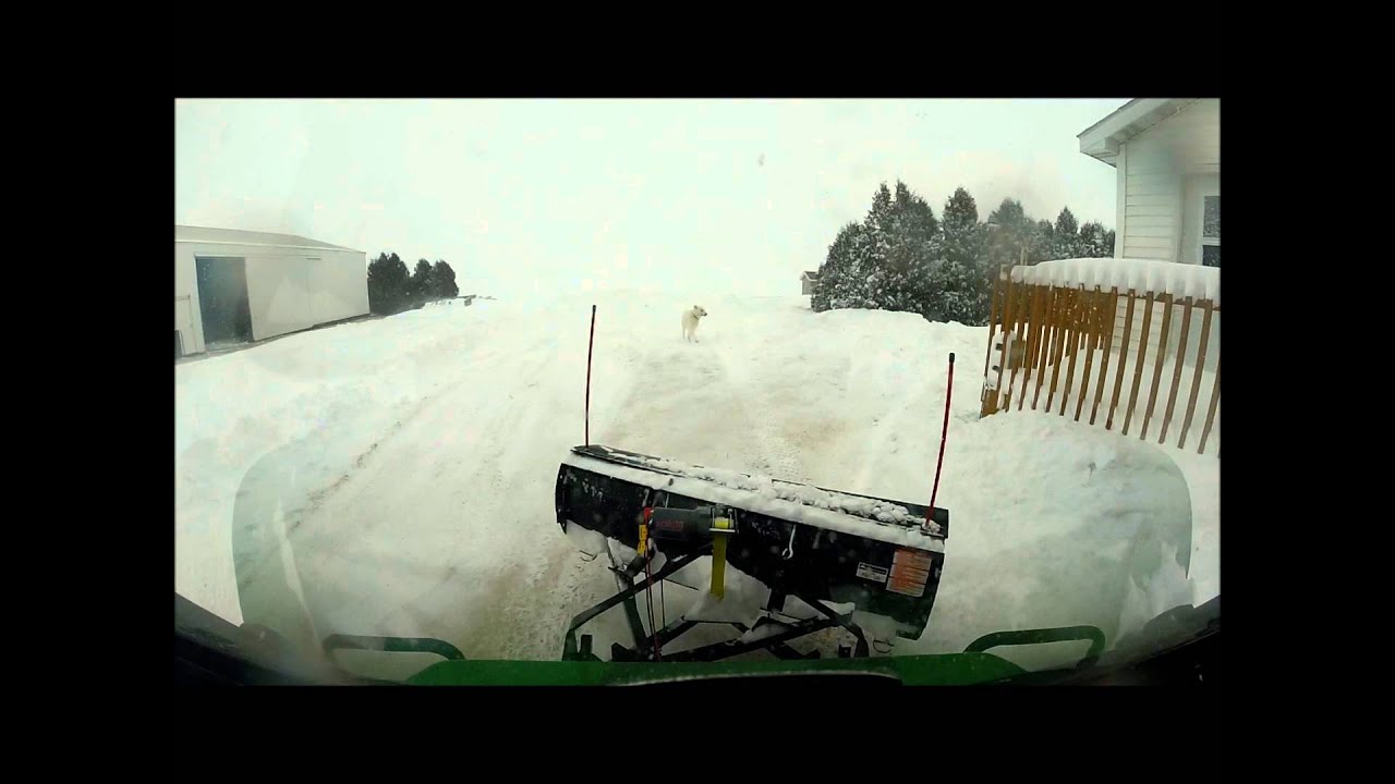 John Deere Gator Blizzard Plowing - YouTube