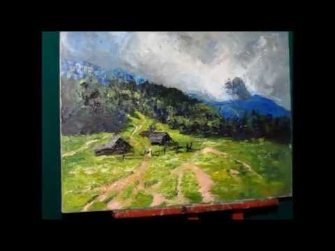 How To Paint Heavy Textured Landscape Part 3 3 Painting Techniques Knife Painting By Sergey Gusev 