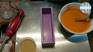 Making Frosted Pumpkin Cold Process Soap