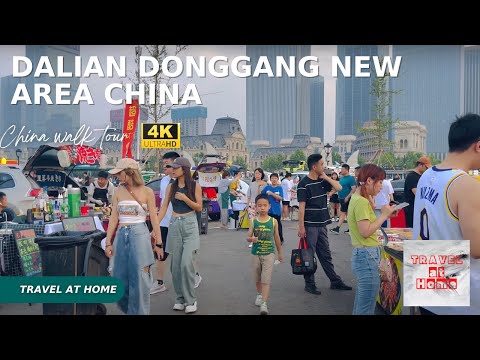 [4KHDR]China 4k walk 2022 | Travel at home Walk in Dalian Donggang New Area | China walk tour