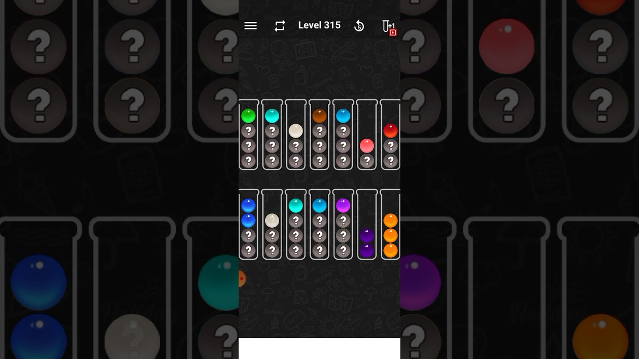 ball sort color water puzzle level: 315
