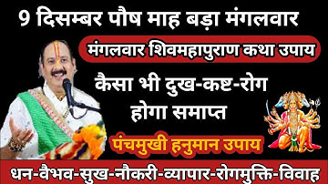 9 दिसम्बर पौष मंगलवार || मनोकामना पूर्ण उपाय || धन - वैभव - नौकरी-विवाह #mangalwar #pradeepmishraji 