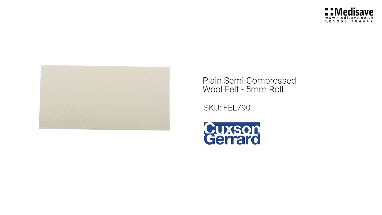 Plain Semi Compressed Wool Felt 5mm Roll FEL790